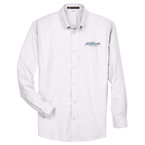 Harriton Men's Long-Sleeve Oxford with Stain-Release